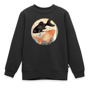 Sternzeichen Fische - Kinder Premium Organic Sweatshirt - Schwarz - Vorne - AI Model Kid Female (0cm)