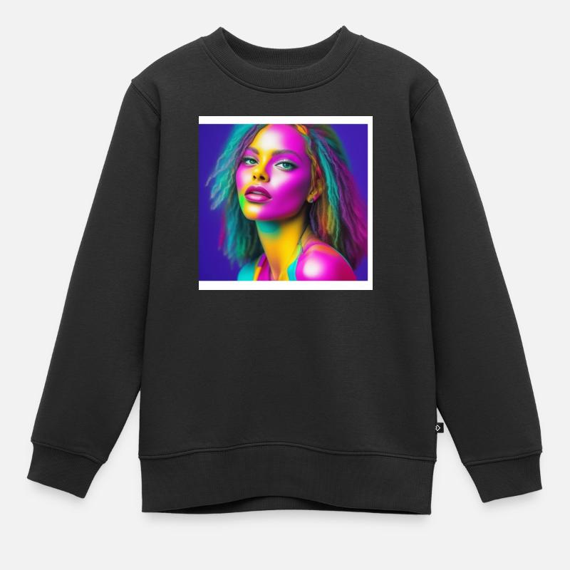 Femme de couleur - Sweat Premium enfant bio - noir