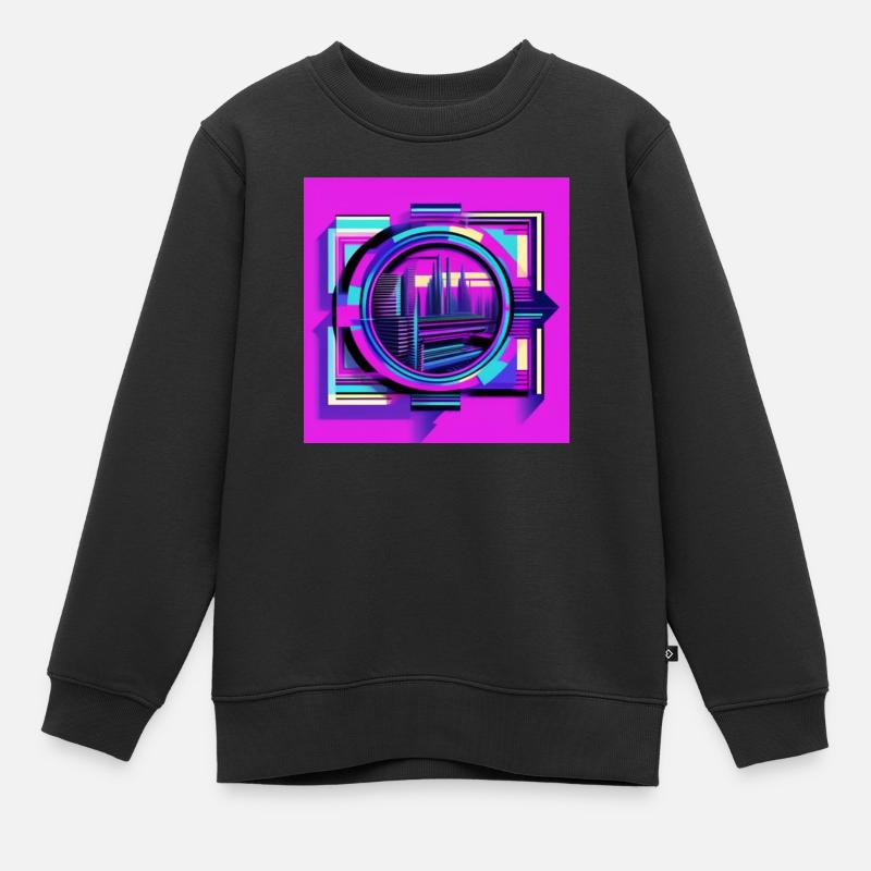 Futuriste - Sweat Premium enfant bio - noir