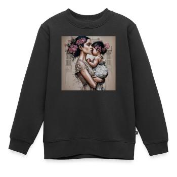 maman et fille - Sweat Premium enfant bio - noir - Devant - AI Model Kid Female (0cm)