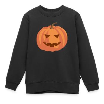 Kürbis - Kinder Premium Organic Sweatshirt - Schwarz - Vorne - AI Model Kid Female (0cm)