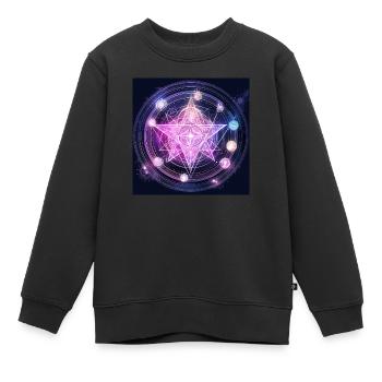 Astro Star - Sweat Premium enfant bio - noir - Devant - AI Model Kid Female (0cm)