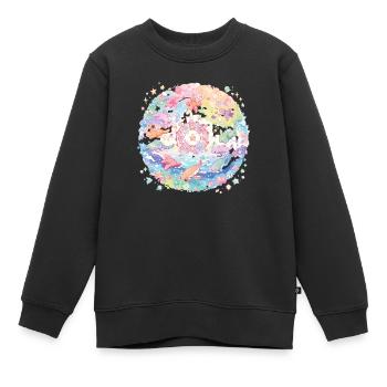 Les mignons animaux de la mer - Sweat Premium enfant bio - noir - Devant - AI Model Kid Female (0cm)