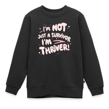 Ich bin nicht nur ein Überlebender, ich bin ein Thriver! - Kinder Premium Organic Sweatshirt - Schwarz - Vorne - AI Model Kid Female (0cm)