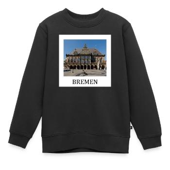 Brême - Sweat Premium enfant bio - noir - Devant - AI Model Kid Female (0cm)