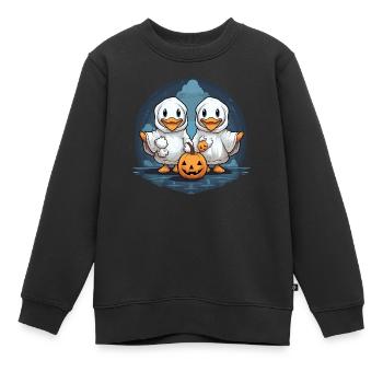 Halloween Geese Collecting Candy Trick or Treat - Kids Premium Organic Sweatshirt - black - Front - AI Model Kid Female (0cm)