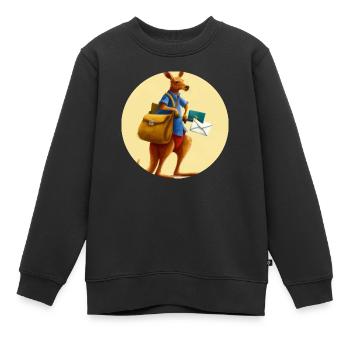 Känguru Briefträger - Kinder Premium Organic Sweatshirt - Schwarz - Vorne - AI Model Kid Female (0cm)