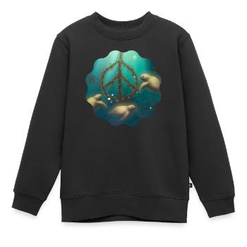 Seekühe für Frieden - Kinder Premium Organic Sweatshirt - Schwarz - Vorne - AI Model Kid Female (0cm)