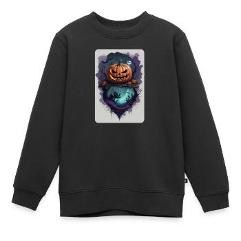 Kürbis Angst gruselig grausam dunkel - Kinder Premium Organic Sweatshirt - Schwarz - Vorne - AI Model Kid Female (0cm)