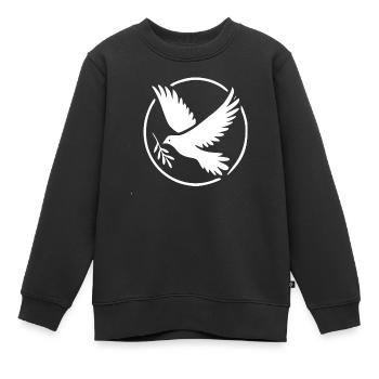 Colombe de la paix - Sweat Premium enfant bio - noir - Devant - AI Model Kid Female (0cm)