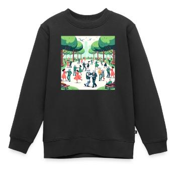 Gemeinsamer Rhythmus - Kinder Premium Organic Sweatshirt - Schwarz - Vorne - AI Model Kid Female (0cm)