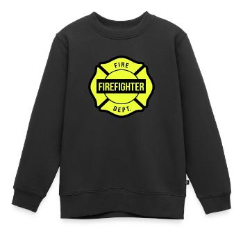 Feuerwehrmann Feuerwehrfrau - Kinder Premium Organic Sweatshirt - Schwarz - Vorne - AI Model Kid Female (0cm)