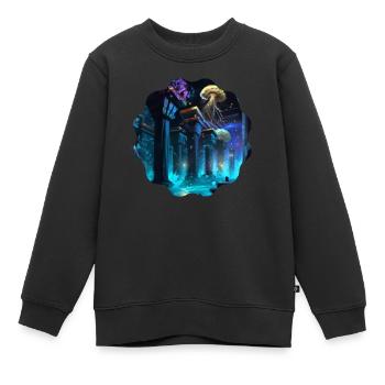 Temple sous-marin - Sweat Premium enfant bio - noir - Devant - AI Model Kid Female (0cm)