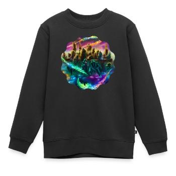 Paysage - Sweat Premium enfant bio - noir - Devant - AI Model Kid Female (0cm)