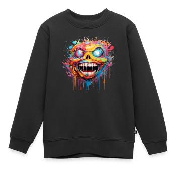 verrückterTotenkopf - Kinder Premium Organic Sweatshirt - Schwarz - Vorne - AI Model Kid Female (0cm)