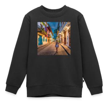 Cartagena bei Nacht - Kinder Premium Organic Sweatshirt - Schwarz - Vorne - AI Model Kid Female (0cm)