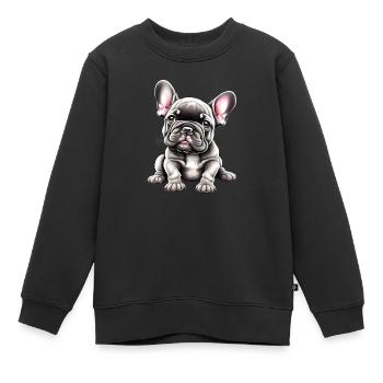 Propriétaire de chien Chien Bouledogue Chiens Propriétaire de chien - Sweat Premium enfant bio - noir - Devant - AI Model Kid Female (0cm)