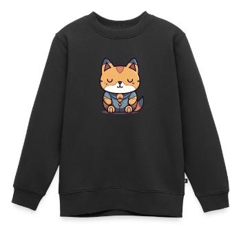 Fuchs - Kawaii Style - Kinder Premium Organic Sweatshirt - Schwarz - Vorne - AI Model Kid Female (0cm)