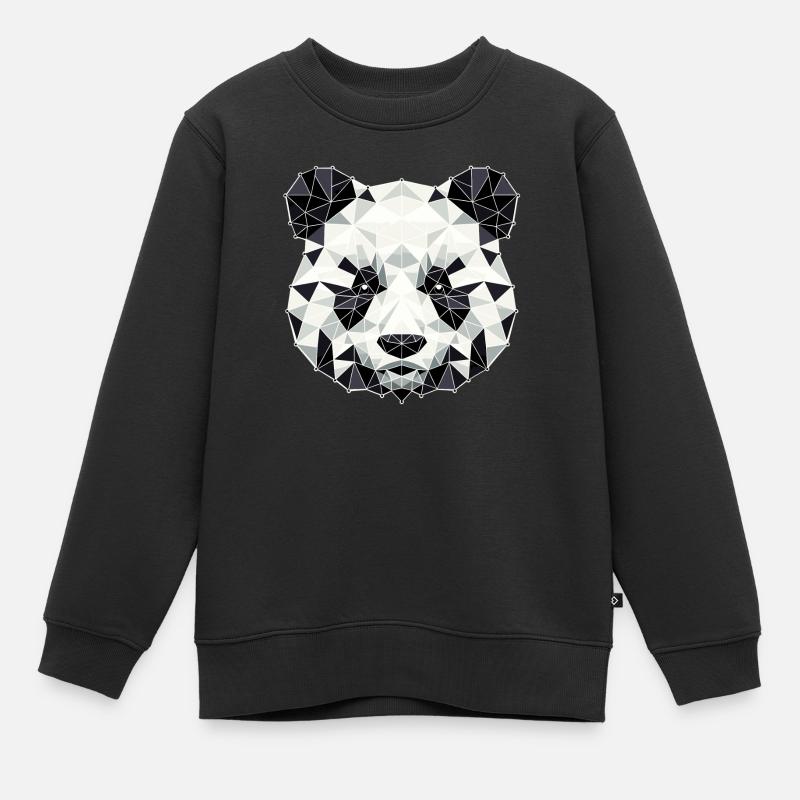 Panda // panda - Kinder Premium Organic Sweatshirt - Schwarz