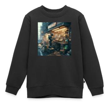 Futur atelier de réparation - Sweat Premium enfant bio - noir - Devant - AI Model Kid Female (0cm)