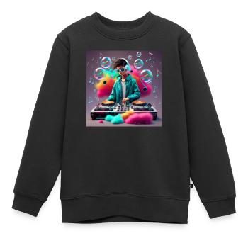 consoler - Sweat Premium enfant bio - noir - Devant - AI Model Kid Female (0cm)