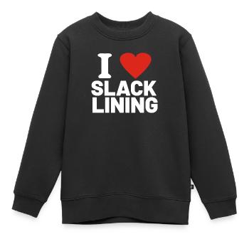 I love slacklining - Kids Premium Organic Sweatshirt - black - Front - AI Model Kid Female (0cm)
