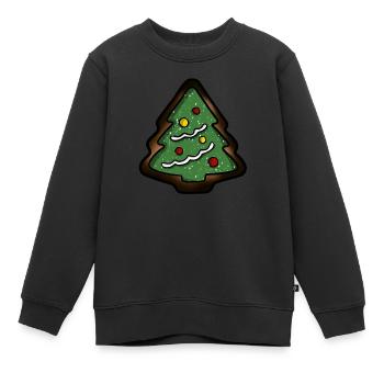 Biscuits de sapin de Noël brûlés - Sweat Premium enfant bio - noir - Devant - AI Model Kid Female (0cm)