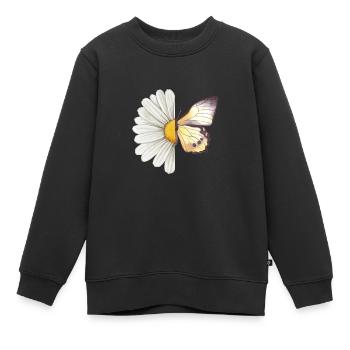 Papillon marguerite - Sweat Premium enfant bio - noir - Devant - AI Model Kid Female (0cm)