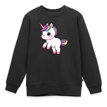 Einhorn Fabeltier Mädchen Einhörner Unicorn - Kinder Premium Organic Sweatshirt - Schwarz - Vorne - AI Model Kid Female (0cm)