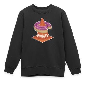 Donuts - Sweat Premium enfant bio - noir - Devant - AI Model Kid Female (0cm)