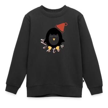 Pinguin im Winter - Kinder Premium Organic Sweatshirt - Schwarz - Vorne - AI Model Kid Female (0cm)