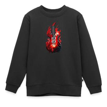 Guitare, Instrument de musique, Instrument à cordes pincées, Guitariste - Sweat Premium enfant bio - noir - Devant - AI Model Kid Female (0cm)