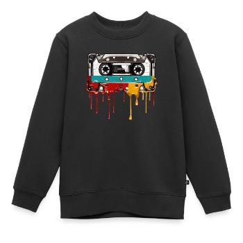 Der Tod der Kassette. - Kinder Premium Organic Sweatshirt - Schwarz - Vorne - AI Model Kid Female (0cm)