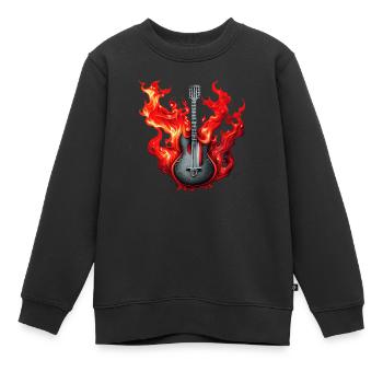 guitare, instrument à cordes pincées, guitariste, instrument de musique - Sweat Premium enfant bio - noir - Devant - AI Model Kid Female (0cm)