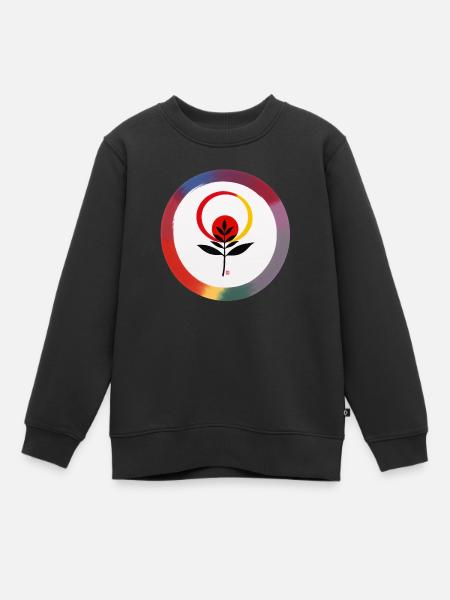 Zen-Kreis-Pflanze: eine farbenfrohe und ruhige - Kinder Premium Organic Sweatshirt - Schwarz