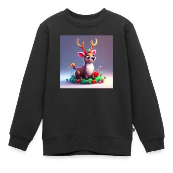 Weihnachten #Rentier#Weihnachtsgeschenk - Kinder Premium Organic Sweatshirt - Schwarz - Vorne - AI Model Kid Female (0cm)
