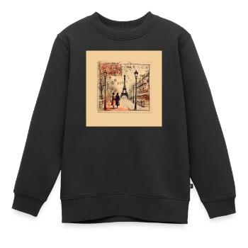 Vintage Paris - Sweat Premium enfant bio - noir - Devant - AI Model Kid Female (0cm)