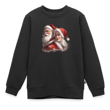 Ehepaar Santa Claus - Kinder Premium Organic Sweatshirt - Schwarz - Vorne - AI Model Kid Female (0cm)
