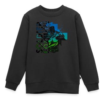 Soldat, Fortune, Militaire, Armée, Guerre, Cool, Marine, Combat - Sweat Premium enfant bio - noir - Devant - AI Model Kid Female (0cm)