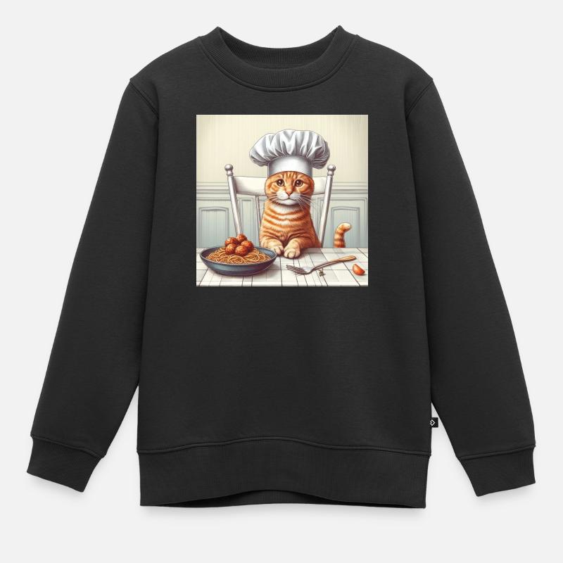 Katze Koch - Kinder Premium Organic Sweatshirt - Schwarz