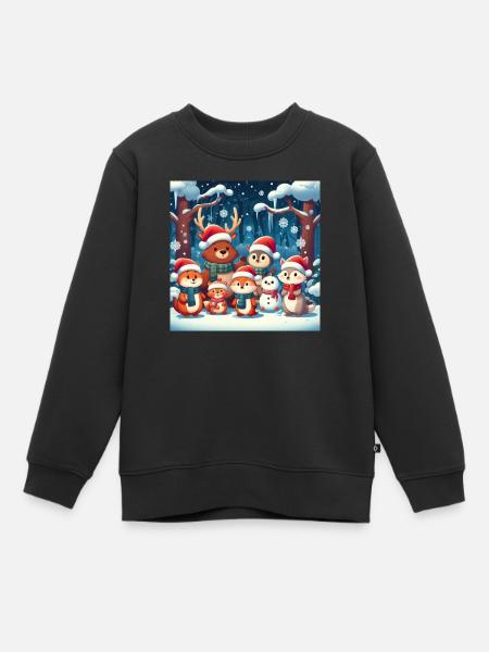 Animaux de noël - Sweat Premium enfant bio - noir
