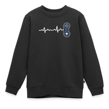 Gaming-Herzschlag Konsole HeartBeat - Kinder Premium Organic Sweatshirt - Schwarz - Vorne - AI Model Kid Female (0cm)
