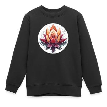 ZenLotus Bloom - Kids Premium Organic Sweatshirt - black - Front - AI Model Kid Female (0cm)