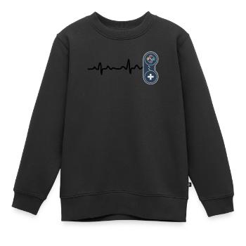 Heartbeat Console Gamer Geschenkidee - Kinder Premium Organic Sweatshirt - Schwarz - Vorne - AI Model Kid Female (0cm)