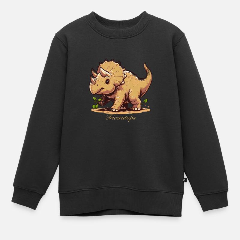 Triceratops - Kinder Premium Organic Sweatshirt - Schwarz