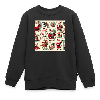 Weihnachtlicher Rahmen - Kinder Premium Organic Sweatshirt - Schwarz - Vorne - AI Model Kid Female (0cm)