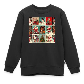 Weihnachtlicher Rahmen - Kinder Premium Organic Sweatshirt - Schwarz - Vorne - AI Model Kid Female (0cm)