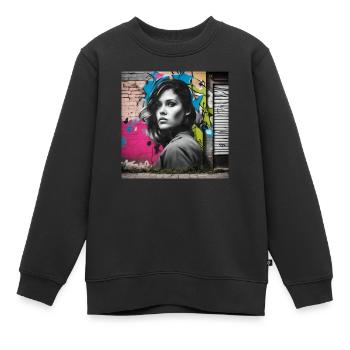 Eyes - Kinder Premium Organic Sweatshirt - Schwarz - Vorne - AI Model Kid Female (0cm)