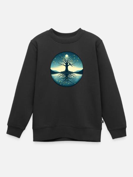 Arbre au clair de lune - Sweat Premium enfant bio - noir