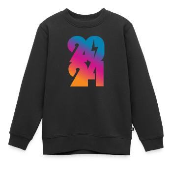 2024 - Kinder Premium Organic Sweatshirt - Schwarz - Vorne - AI Model Kid Female (0cm)
